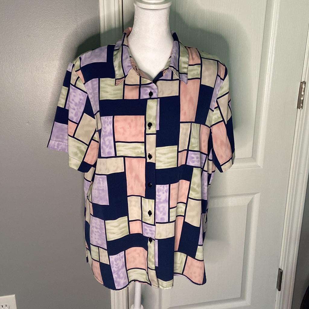 Notations Button Up Blouse